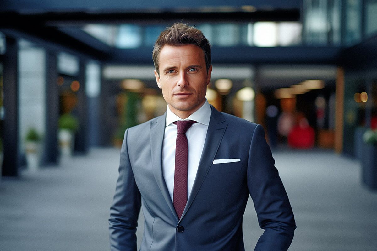 A man wearing a suit and tie