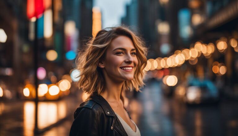 A woman walking down the street talking on a cell phone